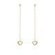 Heart Stone Drop Earrings - Gold