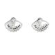 Oceana Scallop Pearl Crystal Stud Earrings - Silver